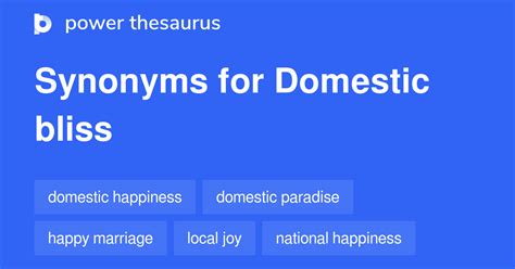 bliss synonym|domestic bliss synonym.